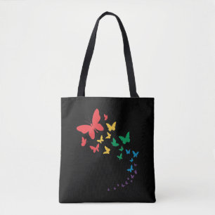 Boterfly gay pride lgbt regenboogkleurige vlag tote bag