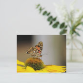 Boterfly Geel Floral Foto Briefkaart (Staand voorkant)