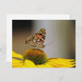Boterfly Geel Floral Foto Briefkaart (Voorkant / Achterkant)
