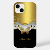 Boterfly Gellow Gold Black Case-Mate iPhone Case (Achterkant)