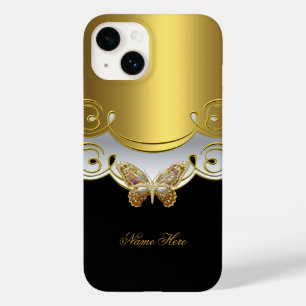 Boterfly Gellow Gold Black Case-Mate iPhone Case
