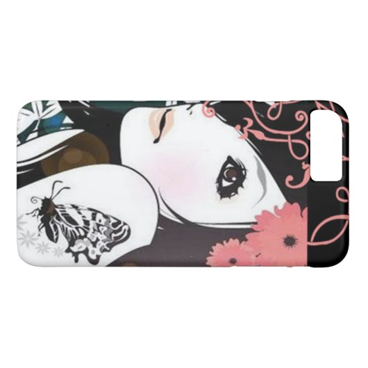Boterfly Girl Floral Swirls Case-Mate iPhone Case (Achterkant (Horizontaal))
