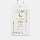 Boterfly Greenery Funeral Seed Packet Memorial Cadeaulabel (Voorkant)