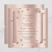 Boterfly grijs Oriental Blush Pearly roze Rose Kaart (Voorkant / Achterkant)