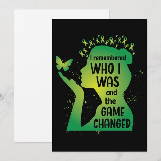 Boterfly Groene lint voor geestelijke gezondheid Feestdagenkaart (Voorkant / Achterkant)