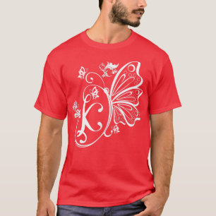 Boterfly Grunge Fairycore Aesthetic Letter K Mono T-shirt