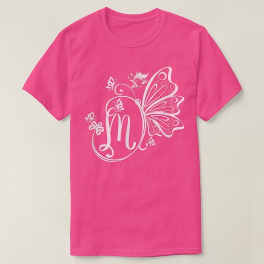 Boterfly Grunge Fairycore Aesthetic Letter M Mono T-shirt (Design voorkant)
