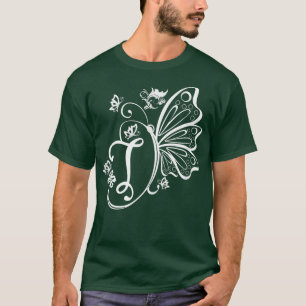 Boterfly Grunge Fairycore Aesthetic Letter T Mono T-shirt