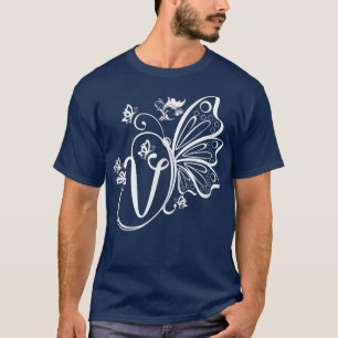 Boterfly Grunge Fairycore Aesthetic Letter V Mono T-shirt