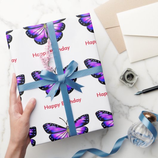 Boterfly Happy-verjaardagstrappapier Cadeaupapier (Geschenken)