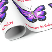 Boterfly Happy-verjaardagstrappapier Cadeaupapier (Rol Hoek)