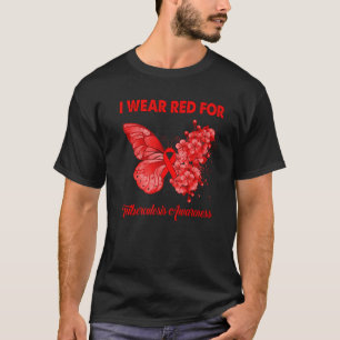 Boterfly I Draag rood voor tuberculose T-shirt