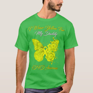 Boterfly ik Draag geel voor mijn papa ADHD-reclame T-shirt