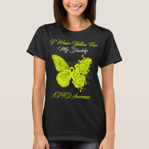Boterfly ik Draag geel voor mijn papa ADHD T-shirt
