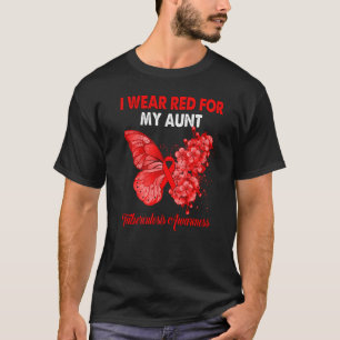 Boterfly ik Draag rood voor mijn tante Tuberculosi T-shirt