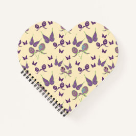 Boterfly Joy in Cream Heart-Shaped Notitieboek