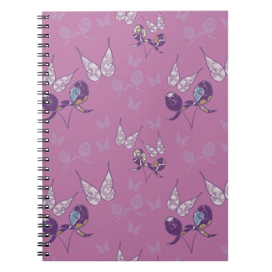Boterfly Joy Spiral-Bound Notitieboek (Paars) (Voorkant)