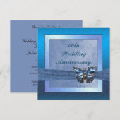 Boterfly Jubileum Party Invitation Kaart (Voorkant / Achterkant)