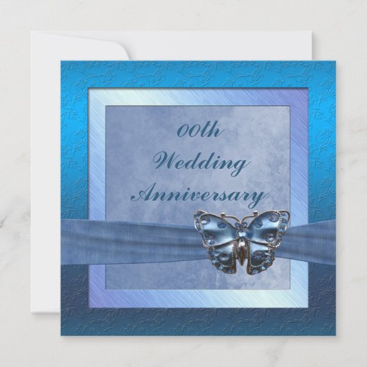 Boterfly Jubileum Party Invitation Kaart (Voorkant)