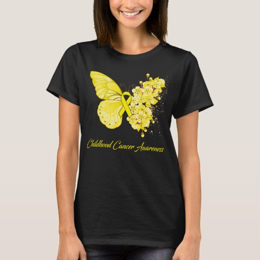 Boterfly-kinderkanker T-shirt (Voorkant)