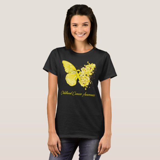 Boterfly-kinderkanker T-shirt (Voorkant volledig)