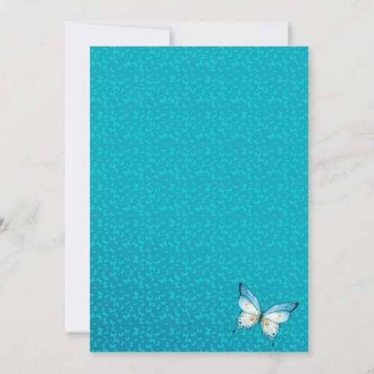 Boterfly kisses baby shower Invitation Kaart (Achterkant)