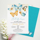 Boterfly kisses baby shower Invitation Kaart