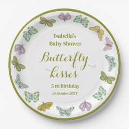 Boterfly kisses Girl Baby shower Decor Papieren Bordje