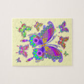 Boterfly kleurrijke Tattoo stijl Legpuzzel (Horizontaal)