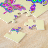 Boterfly kleurrijke Tattoo stijl Legpuzzel (Zijkant)