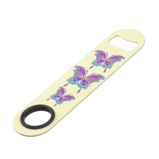 Boterfly kleurrijke Tattoo stijl Speed Flessenopener (Achterkant Gekanteld)