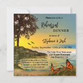 Boterfly Lake Rehearsal Dinner Invitation Kaart (Voorkant)
