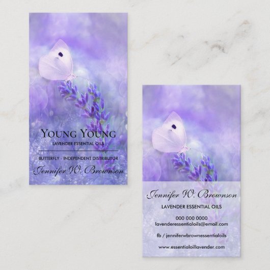 Boterfly Lavender Floral Essential Oils Visitekaartje (Voorkant / Achterkant)