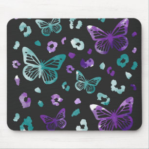 Boterfly Leopard Paars Black Muismat