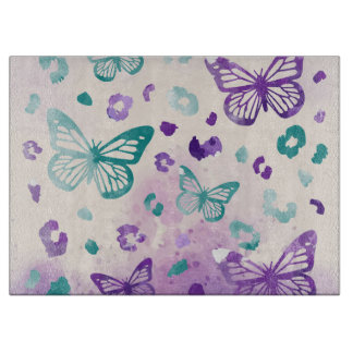 Boterfly Leopard Paars White Snijplank