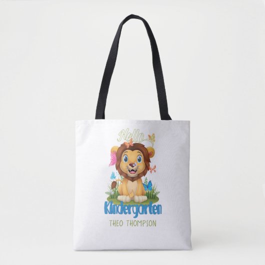 Boterfly Lion Terug naar school Kindertuin 1e dag Tote Bag (Voorkant)