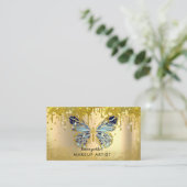 Boterfly Logo Gold Driving Glitter Elegant Visitekaartje (Staand voorkant)