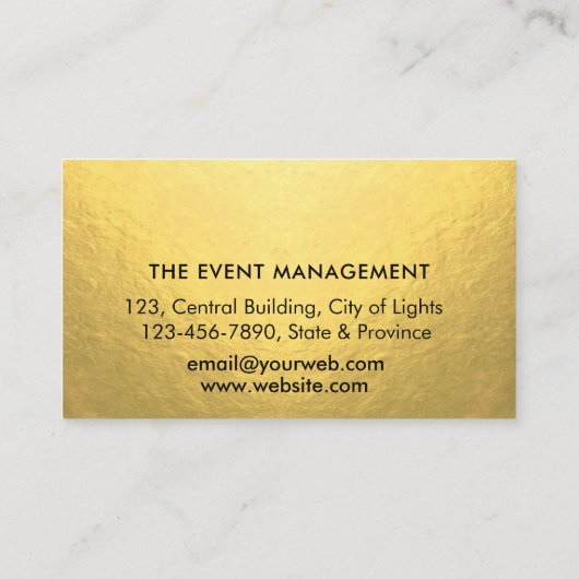 Boterfly Logo Gold Driving Glitter Elegant Visitekaartje (Achterkant)