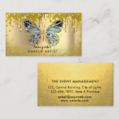Boterfly Logo Gold Driving Glitter Elegant Visitekaartje (Voorkant / Achterkant)