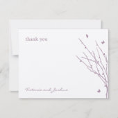 Boterfly Love Wedding Dankuwel Kaarten (Paars) (Voorkant)