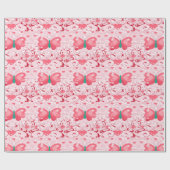Boterfly Love Wrapping Paper Cadeaupapier (Vlak)