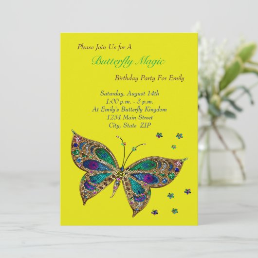 Boterfly Magic Birthday Kaart (Staand voorkant)