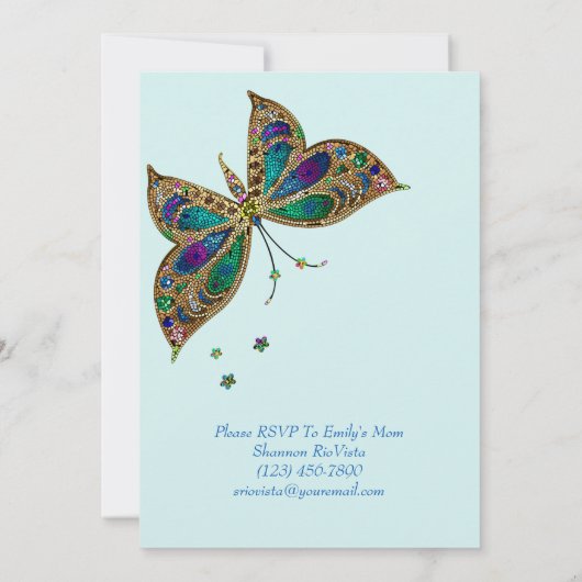 Boterfly Magic Birthday Kaart (Achterkant)