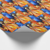 Boterfly meisje surrealistische originele fantasie cadeaupapier (Hoek)