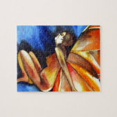 Boterfly meisje surrealistische originele fantasie legpuzzel (Horizontaal)