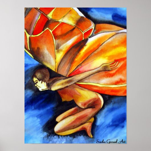 Boterfly meisje surrealistische originele fantasie poster (Voorkant)