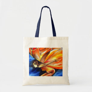 Boterfly meisje surrealistische originele fantasie tote bag