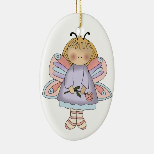 Boterfly-meisjesversiering Keramisch Ornament (Rechts)