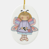 Boterfly-meisjesversiering Keramisch Ornament (Voorkant)