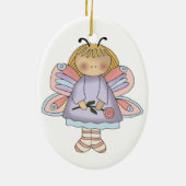 Boterfly-meisjesversiering Keramisch Ornament (Achterkant)